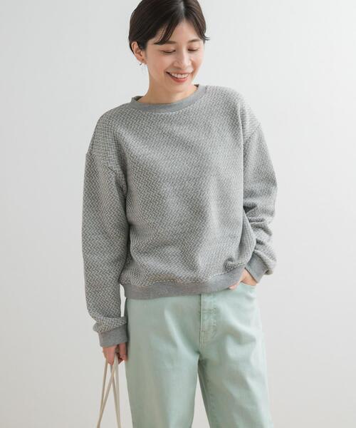 URBAN RESEARCH DOORS（アーバンリサーチドアーズ）の「ラフィージグザグインレイプルオーバー（スウェット・レディース・ベージュ/グレー・MEDIUM）」の20枚目の写真