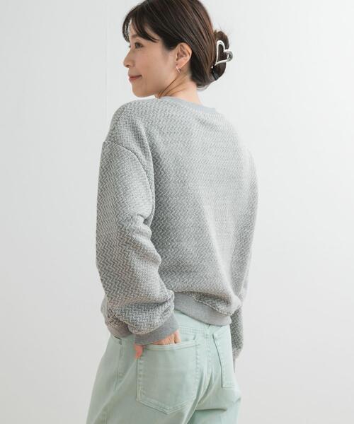 URBAN RESEARCH DOORS（アーバンリサーチドアーズ）の「ラフィージグザグインレイプルオーバー（スウェット・レディース・ベージュ/グレー・MEDIUM）」の22枚目の写真
