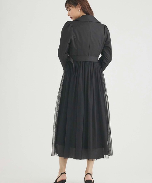 Edit Sheen(エディットシーン)の「チュール切替トレンチコート(その他アウター・レディース・ベージュ/ブラック・M)」の11枚目の写真