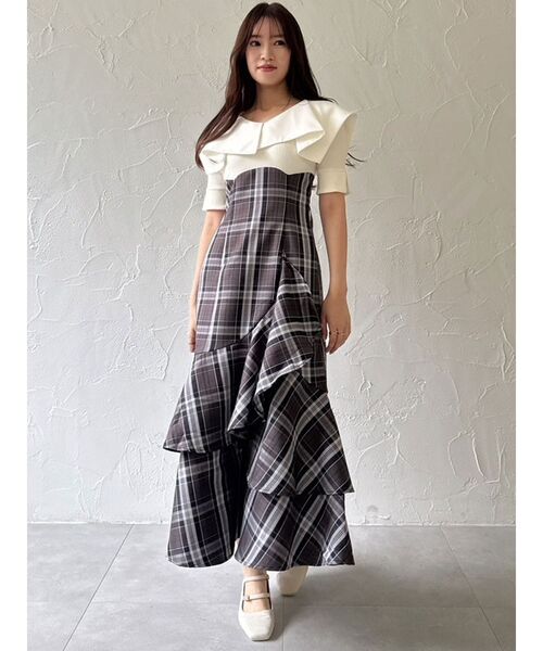 ラッフルマーメイドコンビワンピース dazzlin ワンピース ラッフルマーメイドコンビワンピース