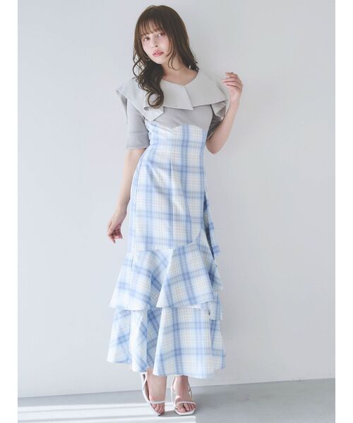 dazzlin ラッフルマーメイドコンビワンピース dazzlin ワンピース ラッフルマーメイドコンビワンピース