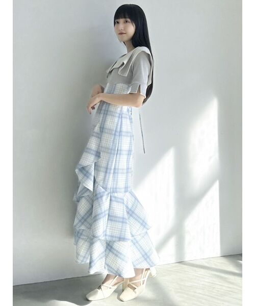 dazzlin ラッフルマーメイドコンビワンピース dazzlin ワンピース ラッフルマーメイドコンビワンピース