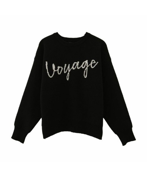 aquagarage(アクアガレージ)の「ロゴニットトップス(ニット/セーター・レディース・グレー/ブラック・FREE)」の6枚目の写真