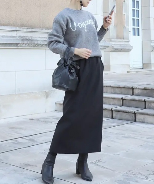 aquagarage(アクアガレージ)の「ロゴニットトップス(ニット/セーター・レディース・グレー/ブラック・FREE)」の22枚目の写真