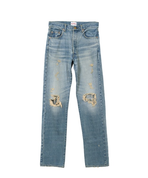 KAMIYA(カミヤ)の「Denim Straight Pants(デニムパンツ・メンズ・ブラック/インディゴブルー/グレー・M)」の3枚目の写真