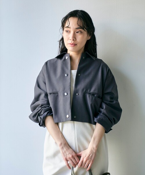 RONEL（ロネル）の「【VERYコラボ】クロップドジャケット（テーラードジャケット・レディース・ブラック/ネイビー/ダークグレー・M/S/L）」の14枚目の写真