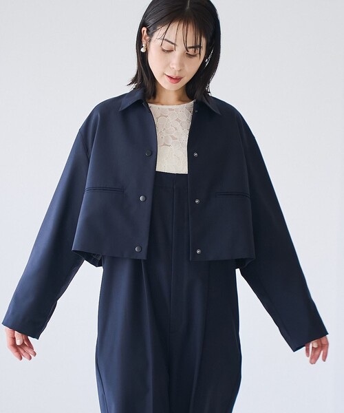 223* 新品 今季 23区 VERYコラボ グロッシーツイル アウター 38 セール】【VERYコラボ】クロップドジャケット（テーラード