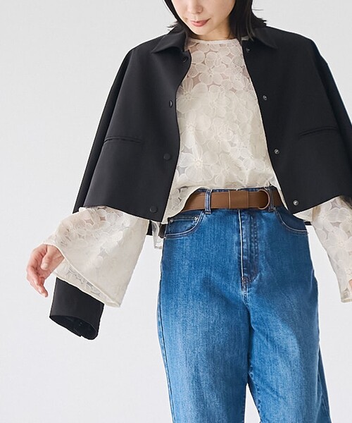 RONEL（ロネル）の「【VERYコラボ】クロップドジャケット（テーラードジャケット・レディース・ブラック/ネイビー/ダークグレー・M/S/L）」の21枚目の写真