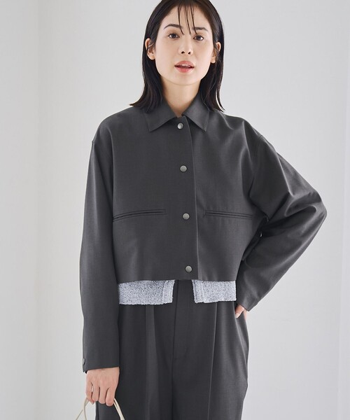 223* 新品 今季 23区 VERYコラボ グロッシーツイル アウター 38 23区今季新品VERYコラボ/撥水加工】グロッシーツイル アウター 38