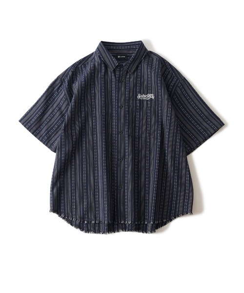 Subciety(サブサエティ)の「Jacquard stripe wide shirt(シャツ/ブラウス・メンズ・ホワイト/ブラック/ネイビー・SMALL/MEDIUM/LARGE/X-LARGE)」の6枚目の写真