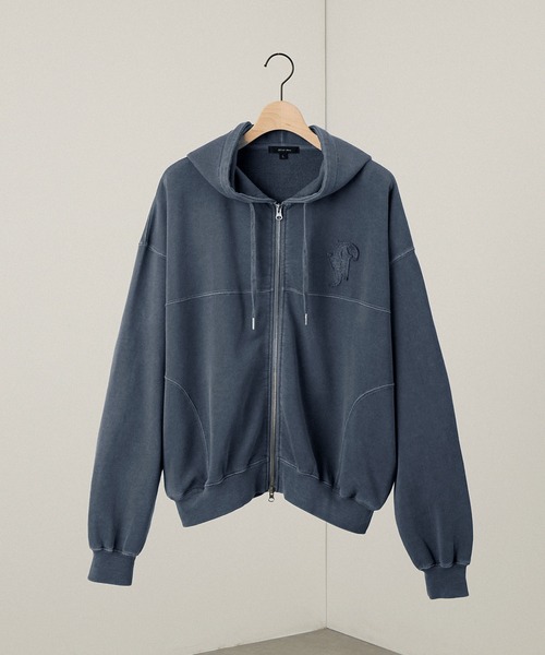 タグ付き新品未使用★ ダブルフェイス ジップアップフーディー SCULPTOR（スカルプター）の「Beaded Saint Hoodie Zip-Up