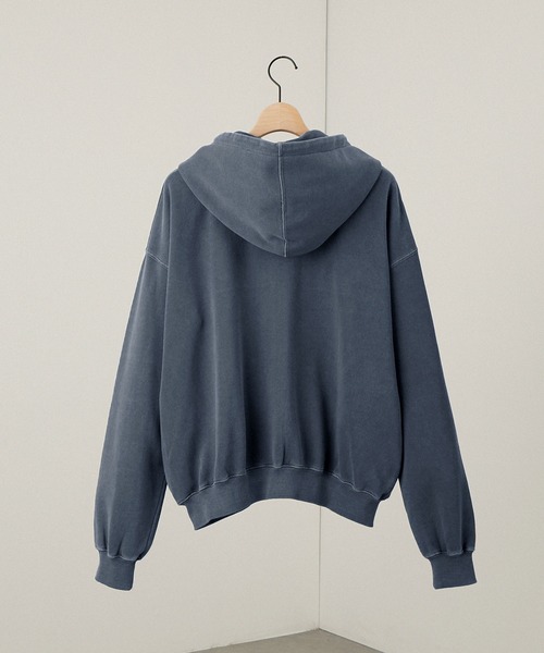 リメイクフーディー【ダメージ加工】 受注制【Never mind the XU】mesh zip damage hoodie (2color