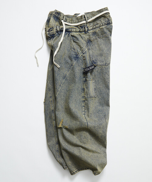 NAUTICA（ノーティカ）の「NAUTICA JEANS CO./ノーティカジーンズ Double Waist Distressed Baggy Curve Denim/ダブルウエスト ディストレスド バギー カーブデニム（デニムパンツ・メンズ・ブルー/ネイビー/ブラック・SMALL/MEDIUM/LARGE）」の5枚目の写真
