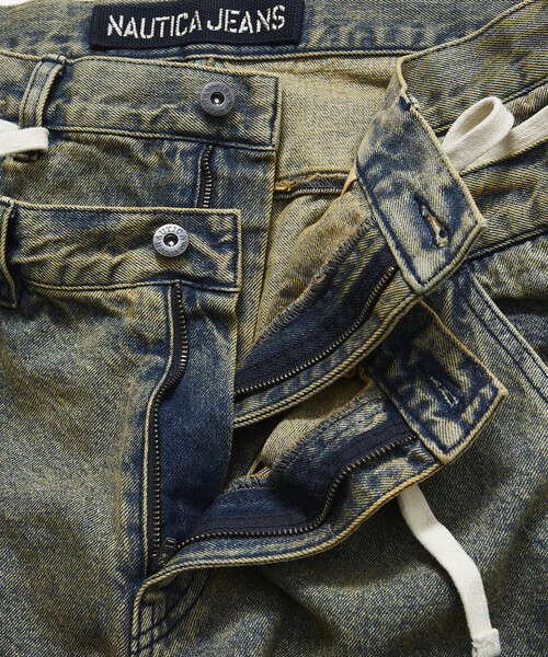 NAUTICA（ノーティカ）の「NAUTICA JEANS CO./ノーティカジーンズ Double Waist Distressed Baggy Curve Denim/ダブルウエスト ディストレスド バギー カーブデニム（デニムパンツ・メンズ・ブルー/ネイビー/ブラック・SMALL/MEDIUM/LARGE）」の9枚目の写真