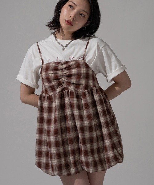 apres jour mignon（アプレジュールミニョン）の「バルーンキャミチュニック【ZOZOTOWN限定アイテム】（チュニック・レディース・ブラック系その他/ブラウン系その他/アイボリー/ブラック/ネイビー/グリーン・フリー/X-LARGE）」の5枚目の写真