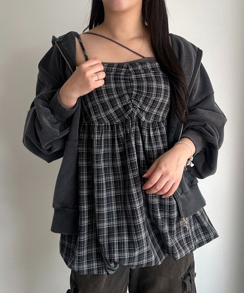 apres jour mignon（アプレジュールミニョン）の「バルーンキャミチュニック【ZOZOTOWN限定アイテム】（チュニック・レディース・ブラック系その他/ブラウン系その他/アイボリー/ブラック/ネイビー/グリーン・フリー/X-LARGE）」の20枚目の写真