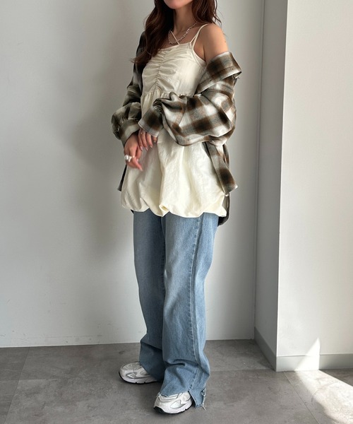 apres jour mignon（アプレジュールミニョン）の「バルーンキャミチュニック【ZOZOTOWN限定アイテム】（チュニック・レディース・ブラック系その他/ブラウン系その他/アイボリー/ブラック/ネイビー/グリーン・フリー/X-LARGE）」の12枚目の写真