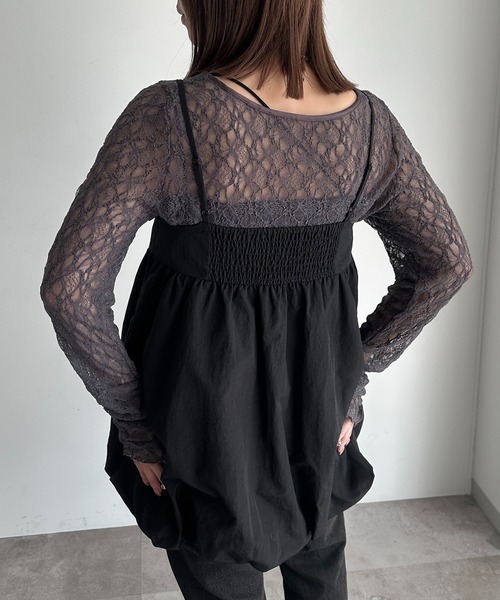 apres jour mignon（アプレジュールミニョン）の「バルーンキャミチュニック【ZOZOTOWN限定アイテム】（チュニック・レディース・ブラック系その他/ブラウン系その他/アイボリー/ブラック/ネイビー/グリーン・フリー/X-LARGE）」の16枚目の写真