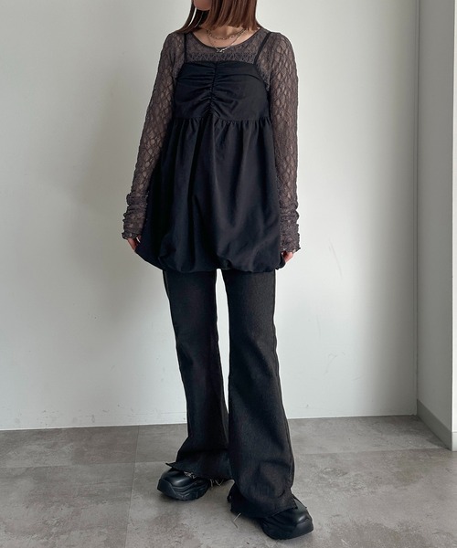 apres jour mignon（アプレジュールミニョン）の「バルーンキャミチュニック【ZOZOTOWN限定アイテム】（チュニック・レディース・ブラック系その他/ブラウン系その他/アイボリー/ブラック/ネイビー/グリーン・フリー/X-LARGE）」の17枚目の写真