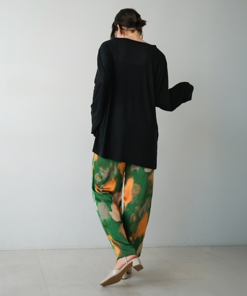 Bou Jeloud（ブージュルード）の「水彩アート柄サテンパンツ（その他パンツ・レディース・グリーン/ピンク・FREE）」の7枚目の写真