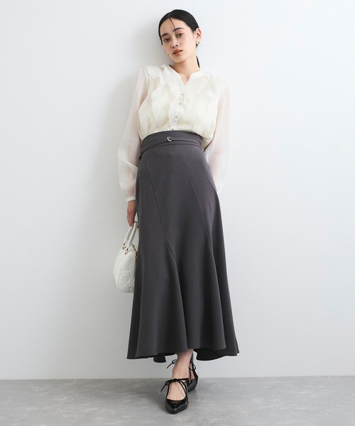 VIS（ビス）の「【洗える】シアーラッフルブラウス（シャツ/ブラウス・レディース・ブラック/ピンク/キナリ・FREE）」の13枚目の写真