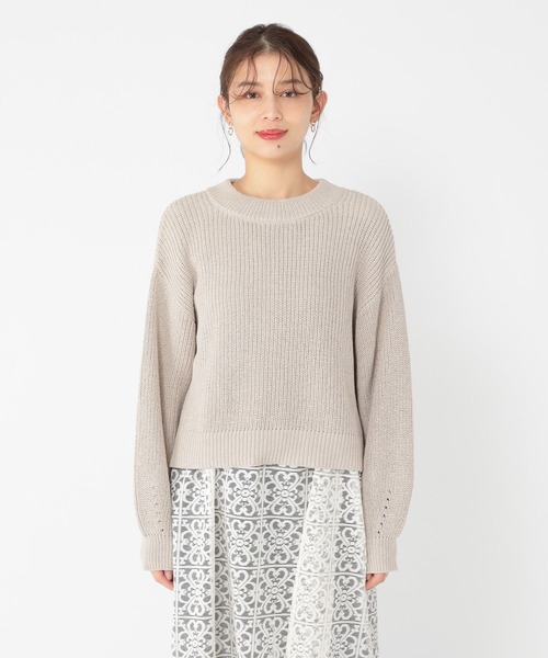 studio CLIP（スタディオクリップ）の「畦プルオーバー×レースチュニックセット（ニット/セーター・レディース・ライトグレー/ライトグリーン・FREE）」の13枚目の写真