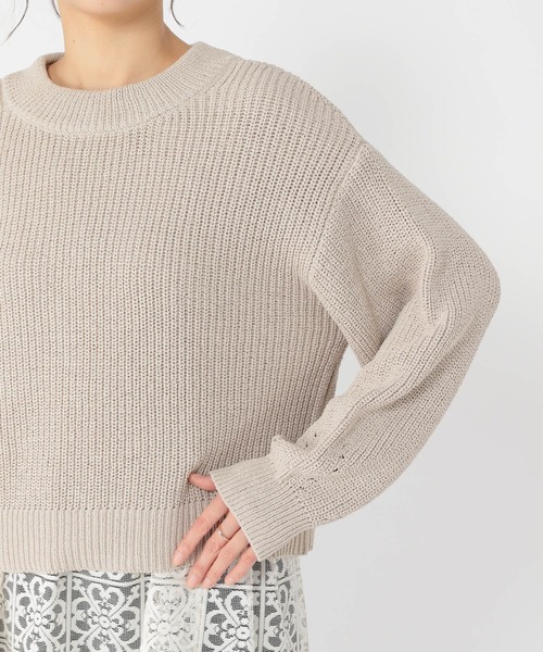 studio CLIP（スタディオクリップ）の「畦プルオーバー×レースチュニックセット（ニット/セーター・レディース・ライトグレー/ライトグリーン・FREE）」の17枚目の写真