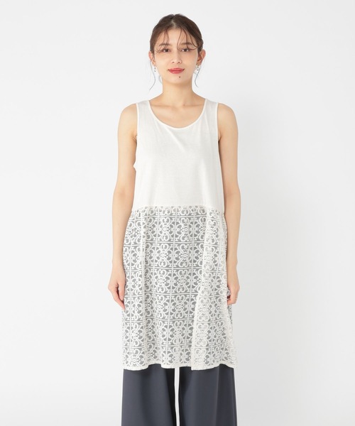 studio CLIP（スタディオクリップ）の「畦プルオーバー×レースチュニックセット（ニット/セーター・レディース・ライトグレー/ライトグリーン・FREE）」の21枚目の写真