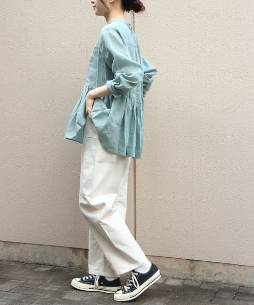 LE GLAZIK（ルグラジック）の「LE GLAZIK/ル グラジック　ギャザーグレアシャツ　GATHERED FLARE SHIRT　LG-B0382 RAT（シャツ/ブラウス・レディース・ローズ/サックスブルー/ブラック・36）」の11枚目の写真
