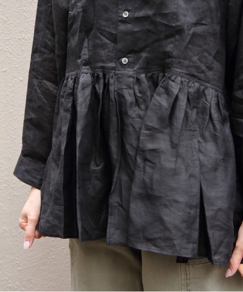 LE GLAZIK（ルグラジック）の「LE GLAZIK/ル グラジック　ギャザーグレアシャツ　GATHERED FLARE SHIRT　LG-B0382 RAT（シャツ/ブラウス・レディース・ローズ/サックスブルー/ブラック・36）」の14枚目の写真