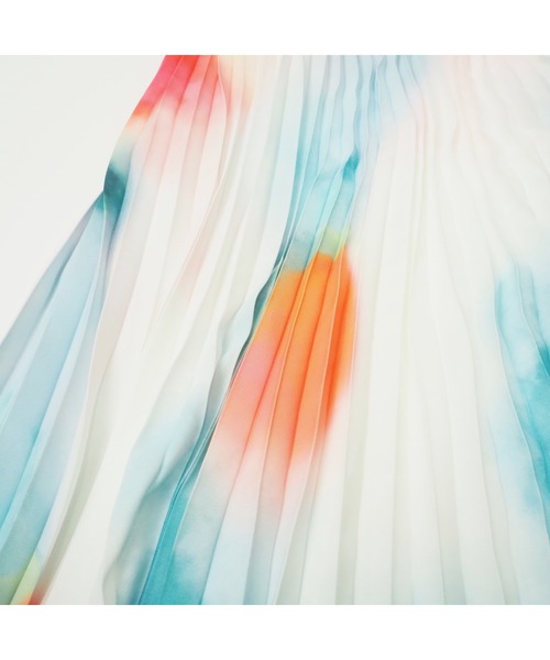 LOVE POMME POMME（ラブポムポム）の「Flower Print Pleats Skirt（スカート・レディース・ブルー・FREE）」の4枚目の写真