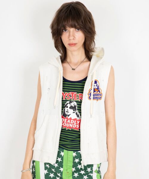 HYSTERIC GLAMOUR（ヒステリックグラマー）の「GIRLS TAKE OVER ベスト（ベスト・レディース・トップグレー/ブラック/ホワイト・FREE）」の7枚目の写真