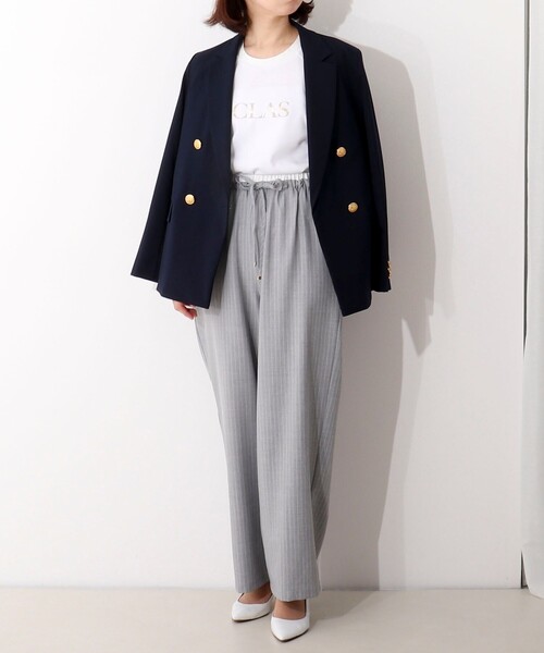 NOLLEY'S LIGHT(ノーリーズライト)の「2wayポプリンテーラードWジャケット(テーラードジャケット・レディース・ネイビー/グレー・36/38)」の7枚目の写真