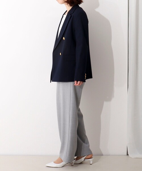 NOLLEY'S LIGHT(ノーリーズライト)の「2wayポプリンテーラードWジャケット(テーラードジャケット・レディース・ネイビー/グレー・36/38)」の8枚目の写真