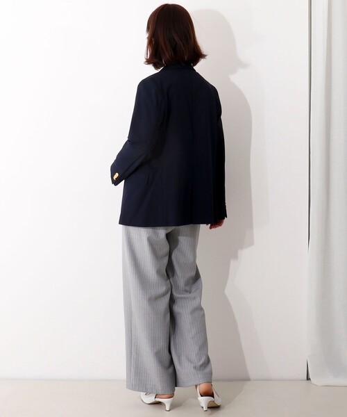 NOLLEY'S LIGHT(ノーリーズライト)の「2wayポプリンテーラードWジャケット(テーラードジャケット・レディース・ネイビー/グレー・36/38)」の9枚目の写真