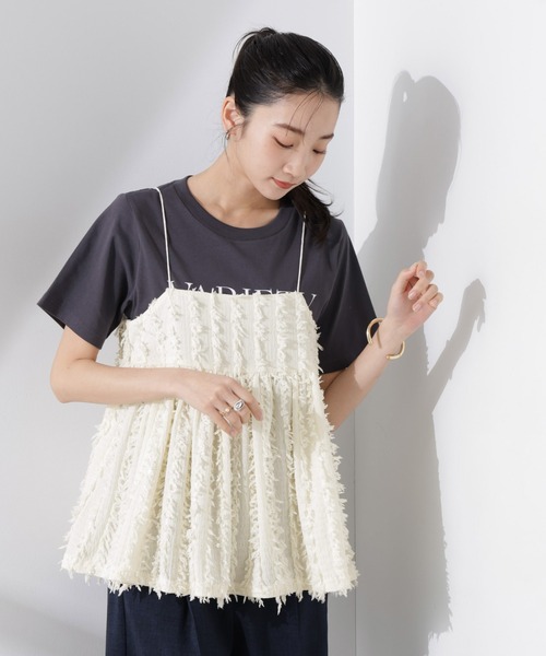NANO universe（ナノユニバース）の「フリンジキャミソールビスチェ（キャミソール・レディース・ブラック/アイボリー/ブラウン・FREE）」の3枚目の写真