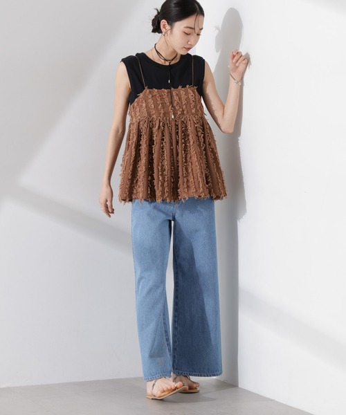 NANO universe（ナノユニバース）の「フリンジキャミソールビスチェ（キャミソール・レディース・ブラック/アイボリー/ブラウン・FREE）」の9枚目の写真