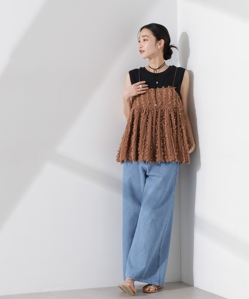 NANO universe（ナノユニバース）の「フリンジキャミソールビスチェ（キャミソール・レディース・ブラック/アイボリー/ブラウン・FREE）」の10枚目の写真