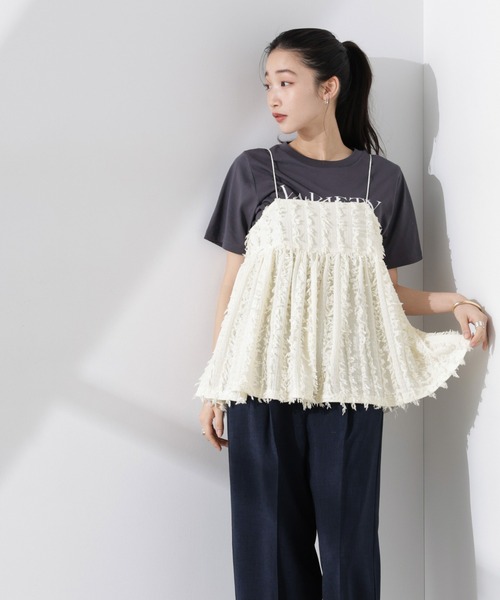 NANO universe（ナノユニバース）の「フリンジキャミソールビスチェ（キャミソール・レディース・ブラック/アイボリー/ブラウン・FREE）」の14枚目の写真