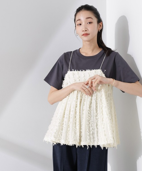 NANO universe（ナノユニバース）の「フリンジキャミソールビスチェ（キャミソール・レディース・ブラック/アイボリー/ブラウン・FREE）」の13枚目の写真