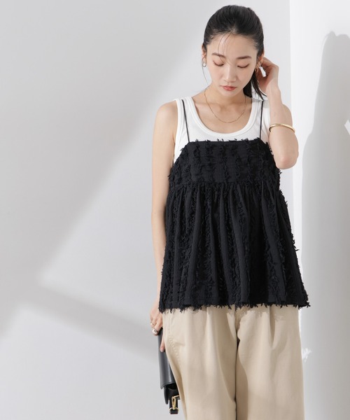 NANO universe（ナノユニバース）の「フリンジキャミソールビスチェ（キャミソール・レディース・ブラック/アイボリー/ブラウン・FREE）」の19枚目の写真