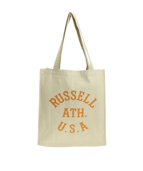 Ungrid（アングリッド）の「RUSSELL別注 ロゴトートBAG（トートバッグ・レディース・オレンジ/ブルー/アイボリー・FREE）」の8枚目の写真