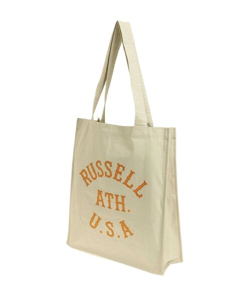 Ungrid（アングリッド）の「RUSSELL別注 ロゴトートBAG（トートバッグ・レディース・オレンジ/ブルー/アイボリー・FREE）」の9枚目の写真