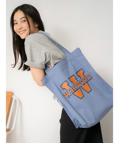 Ungrid（アングリッド）の「RUSSELL別注 ロゴトートBAG（トートバッグ・レディース・オレンジ/ブルー/アイボリー・FREE）」の18枚目の写真