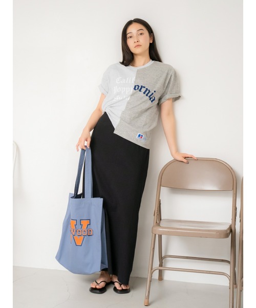 Ungrid（アングリッド）の「RUSSELL別注 ロゴトートBAG（トートバッグ・レディース・オレンジ/ブルー/アイボリー・FREE）」の19枚目の写真