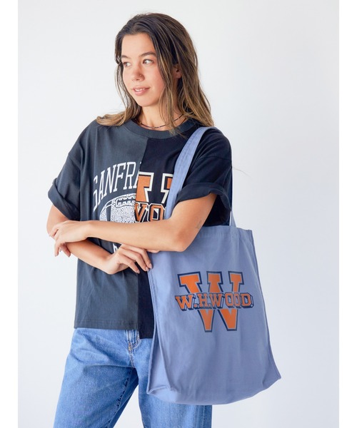 Ungrid（アングリッド）の「RUSSELL別注 ロゴトートBAG（トートバッグ・レディース・オレンジ/ブルー/アイボリー・FREE）」の22枚目の写真