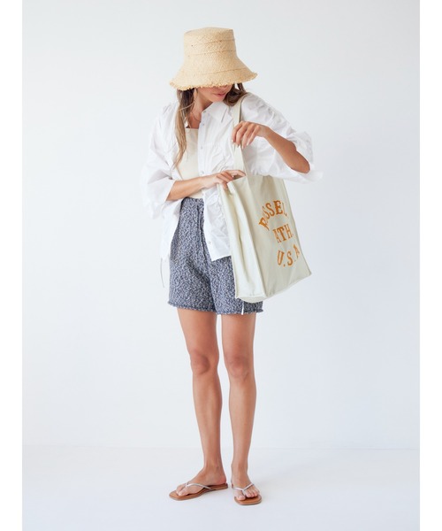 Ungrid（アングリッド）の「RUSSELL別注 ロゴトートBAG（トートバッグ・レディース・オレンジ/ブルー/アイボリー・FREE）」の21枚目の写真