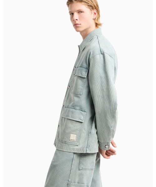 EMPORIO ARMANI(エンポリオアルマーニ)の「【エンポリオ アルマーニ】ASV Peaceカプセルコレクション ジャケット コンフォートコットン ヴィンテージ調グログラン(デニムジャケット・メンズ・ブルー系・SMALL/MEDIUM/LARGE)」の3枚目の写真