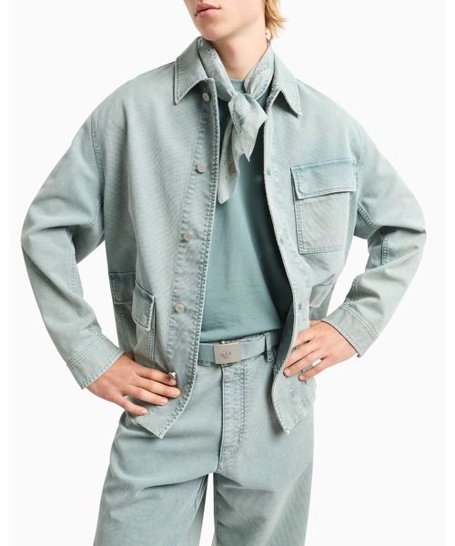 EMPORIO ARMANI(エンポリオアルマーニ)の「【エンポリオ アルマーニ】ASV Peaceカプセルコレクション ジャケット コンフォートコットン ヴィンテージ調グログラン(デニムジャケット・メンズ・ブルー系・SMALL/MEDIUM/LARGE)」の5枚目の写真