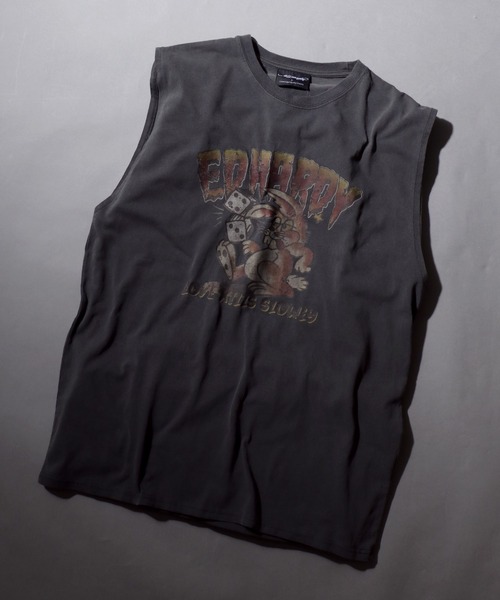 Ed Hardy（エドハーディー）の「Ed Hardy/エド・ハーディー ピグメント加工 ヴィンテージライク ロックプリント ノースリーブシャツ タンクトップ（タンクトップ・メンズ・グレー系その他/チャコール/グレー系その他2/グレー系その他3/グレー系その他4/グレー系その他5・M/L）」の4枚目の写真